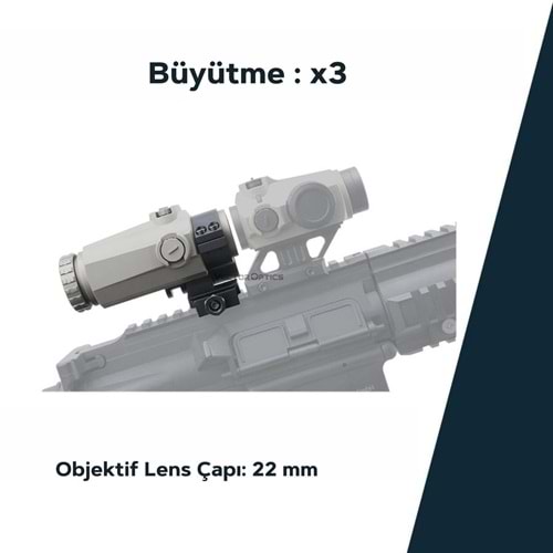 Vector Optics Maverick-III 3x22 Magnifier SOP YAKINLAŞTIRICI