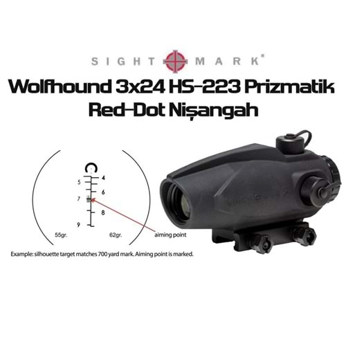 Wolfhound 3x24 HS-223 Prizmatik Red-Dot Nişangah
