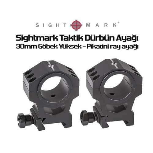 Sightmark Taktik Dürbün Ayağı - 30mm göbek Yüksek - Pikatini ray ayağı (fits 30mm