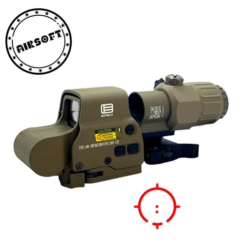SOTAC 558 G33 TAN Red Dot Holographic Reflex Sight + G33 3X Magnifier Combo Built-in Flip QD Mount Nişangah - TAN