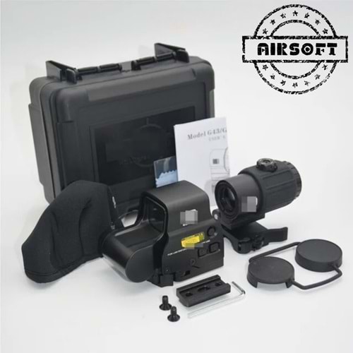 SOTAC 558 G43 Red & Green Dot Holographic Reflex Sight Scope with G43 3X Magnifier Combo Built-in Flip QD Mount Nişangah - Siyah