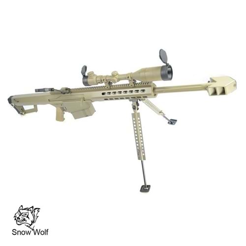 Snow Wolf M82A1 CQB Dürbünlü AEG Airsoft Sniper Tüfek Çöl Rengi