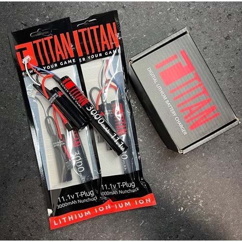 Titan 3000mAh 11.1v Nunchuck T-Plug (Deans) Airsoft Li Ion Pil - 1157