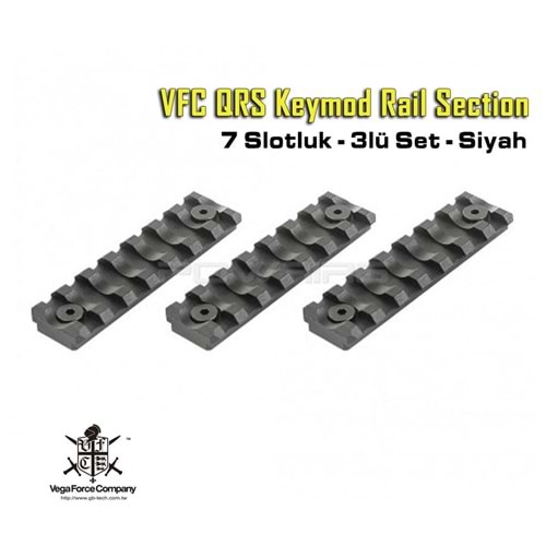 VFC QRS Keymod Rail Section - 7slotluk - Siyah