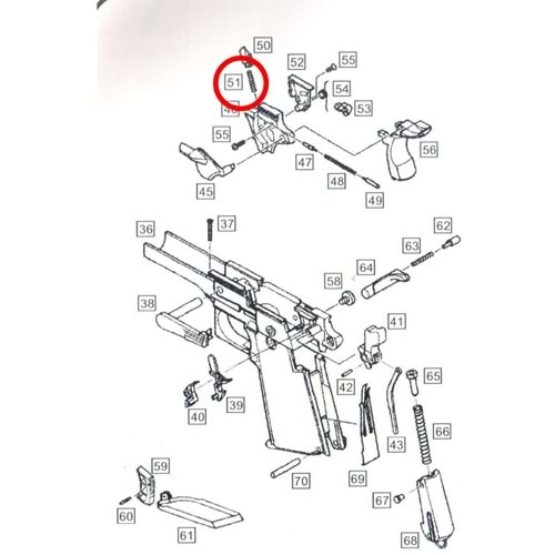 We Cold 1911 Yedek Parça Yay Parts No #51