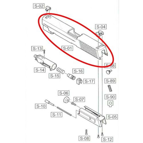 We F226 Üst Kızak Part No #01