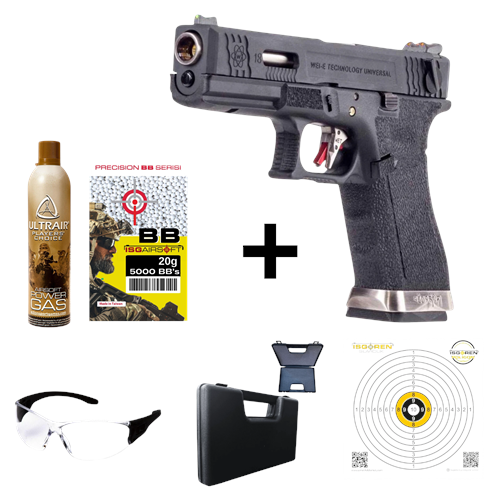 WE GLOCK18 G18 FullAuto T5 GBB Airsoft Tabanca Seti