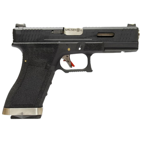 WE GLOCK18 G18 FullAuto T5 GBB Airsoft Tabanca Siyah Gövde / Siyah Sürgü / Silver Namlu (WE-G002WET-5)