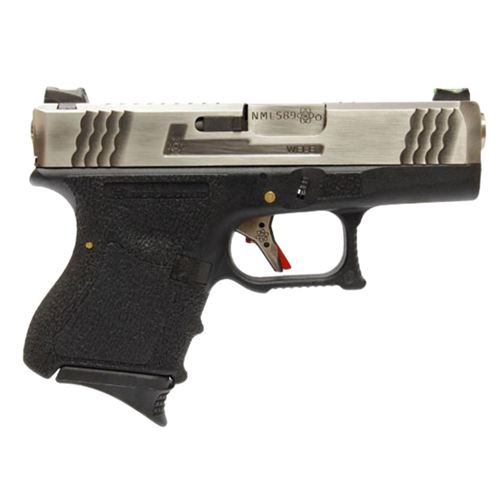 WE GLOCK26 G26 FullAuto T7 GBB Airsoft Tabanca Silver Kızak / Silver Namlu / Siyah Gövde