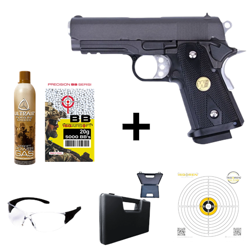WE Hi-Capa 1938A 3.8'' Full Metal GBB Airsoft Tabanca Seti