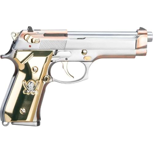 WE M92F ''Calico Jack'' Full Metal GBB Airsoft Tabanca Silver Gold
