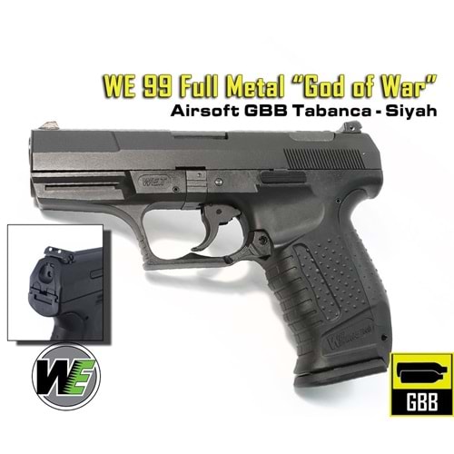 WE 99 FULL METAL WALTHER GBB Tabanca - Siyah
