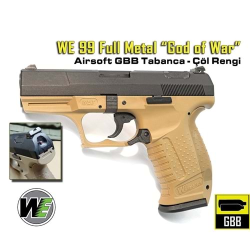 WE 99 FULL METAL Airsoft WALTHER Çöl Rengi Airsoft Tabanca