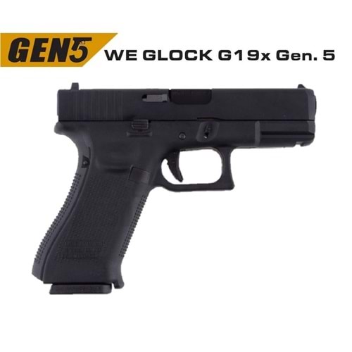 WE GLOCK G19x GEN5 SIYAH GBB AIRSOFT TABANCA