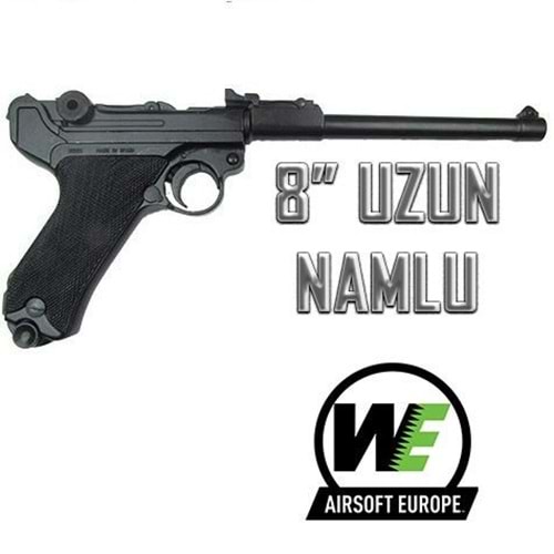 WE P08 Luger Siyah 8 inç Namlu MAKARALI PARABELLUM