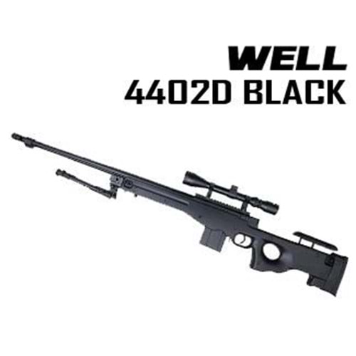 WELL L96 AWS Sniper Tüfeği Bipod ve Dürbün SIYAH 4402D