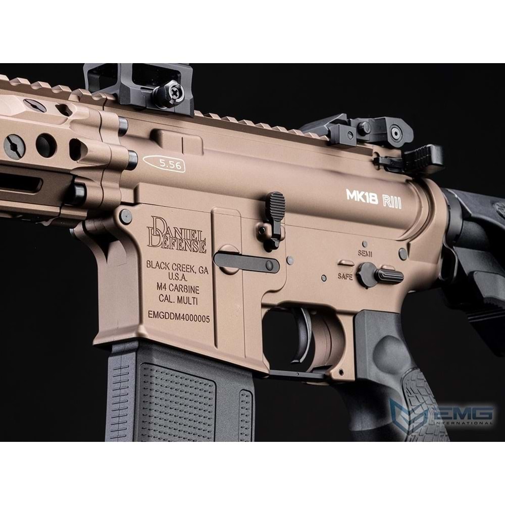 EMG HELIOS Daniel Defense Lisanslı MK18 RIII DESERT Airsoft AEG Tüfeği, CYMA Platinum QBS