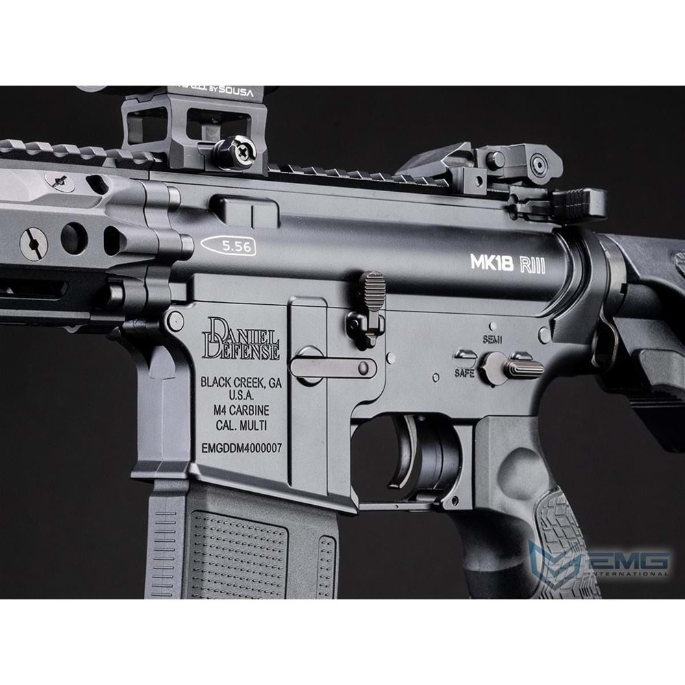 EMG HELIOS Daniel Defense Lisanslı MK18 RIII SIYAH Airsoft AEG Tüfeği, CYMA Platinum QBS