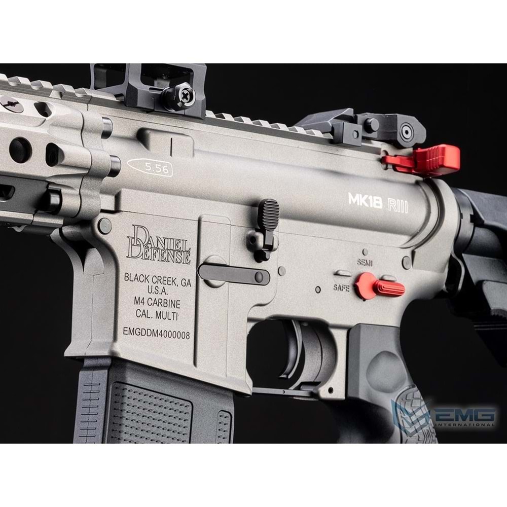 EMG HELIOS Daniel Defense Lisanslı MK18 RIII SILVER Airsoft AEG Tüfeği, CYMA Platinum