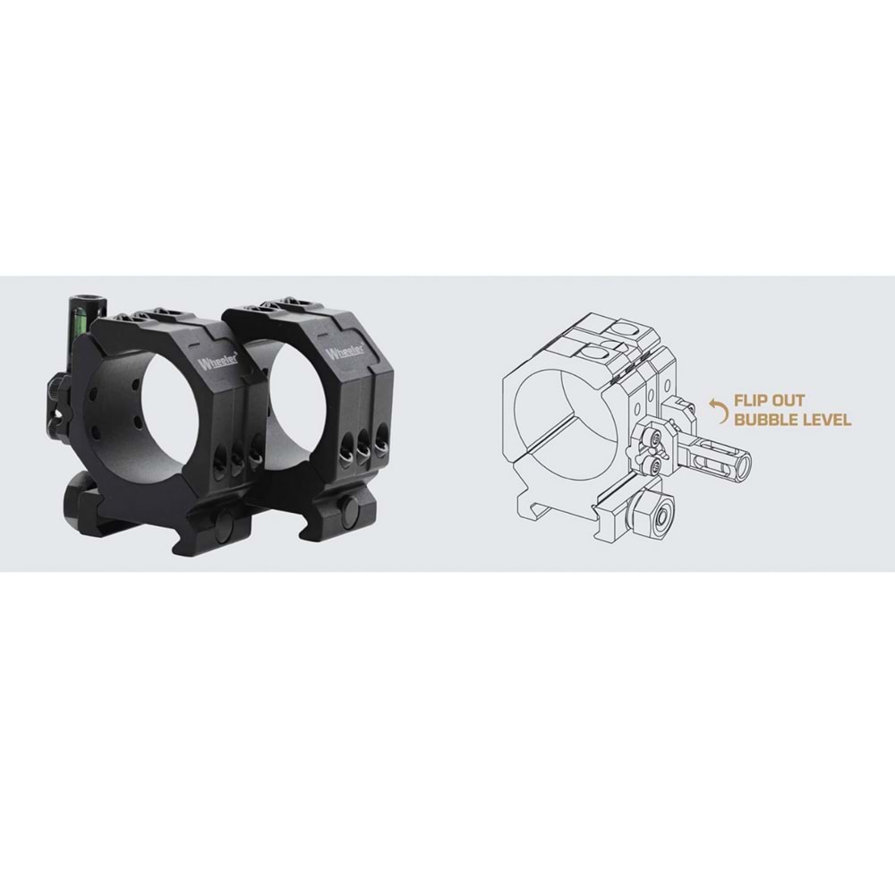 Wheeler 30mm Alçak Profil Picatinny Dürbün Montaj Halkası – 2 Parça, Seviye Göstergeli (1099954)