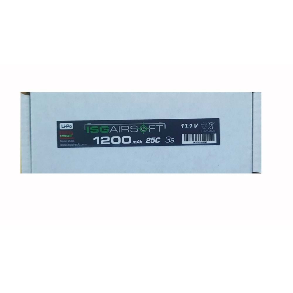 ISG 11.1V TEK PARCA MINISTICK TAMIYA 1200MAH 25C AİRSOFT LIPO PIL