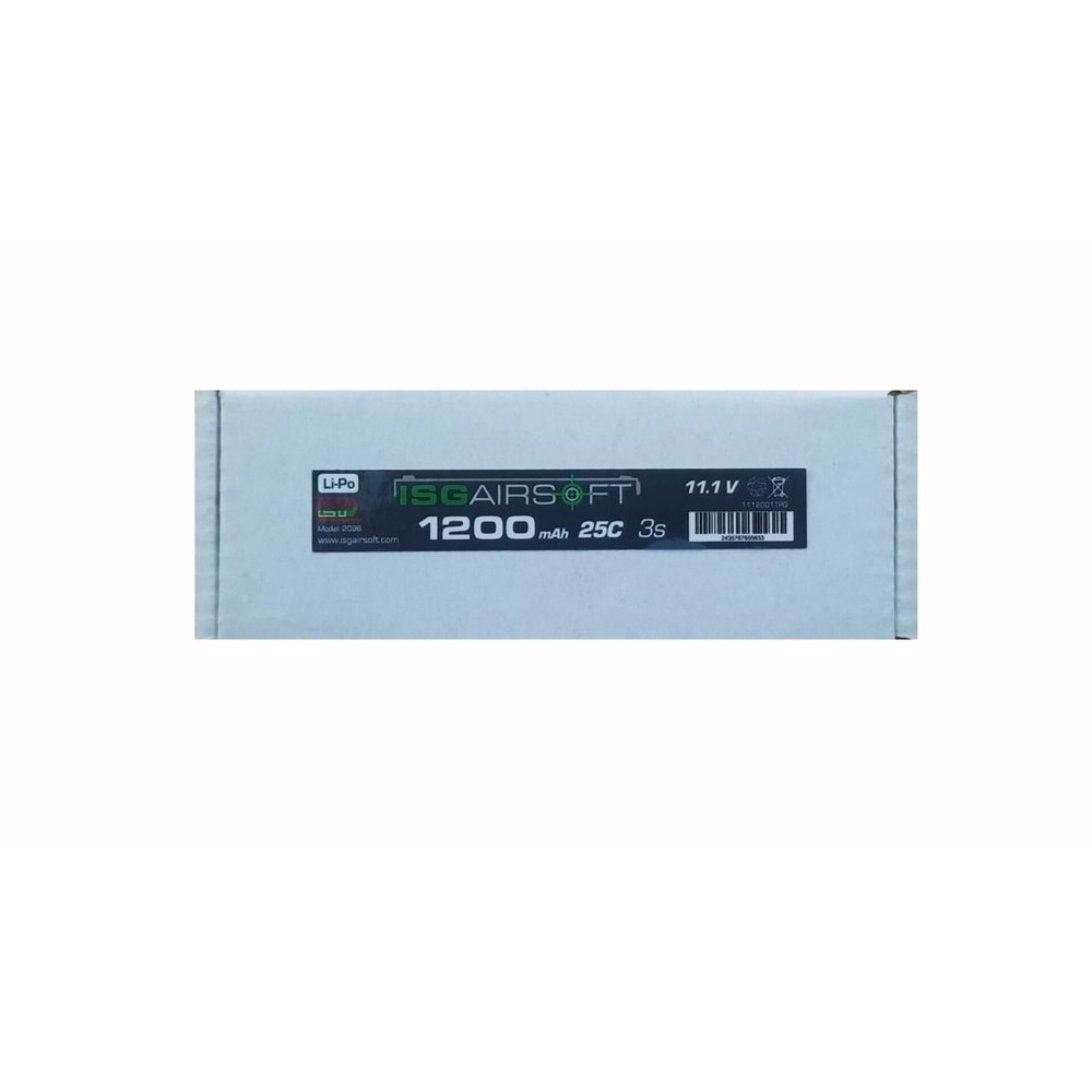 ISG 11.1V TEK PARCA MINISTICK T-PLUG 1200MAH 25C AİRSOFT LIPO PIL
