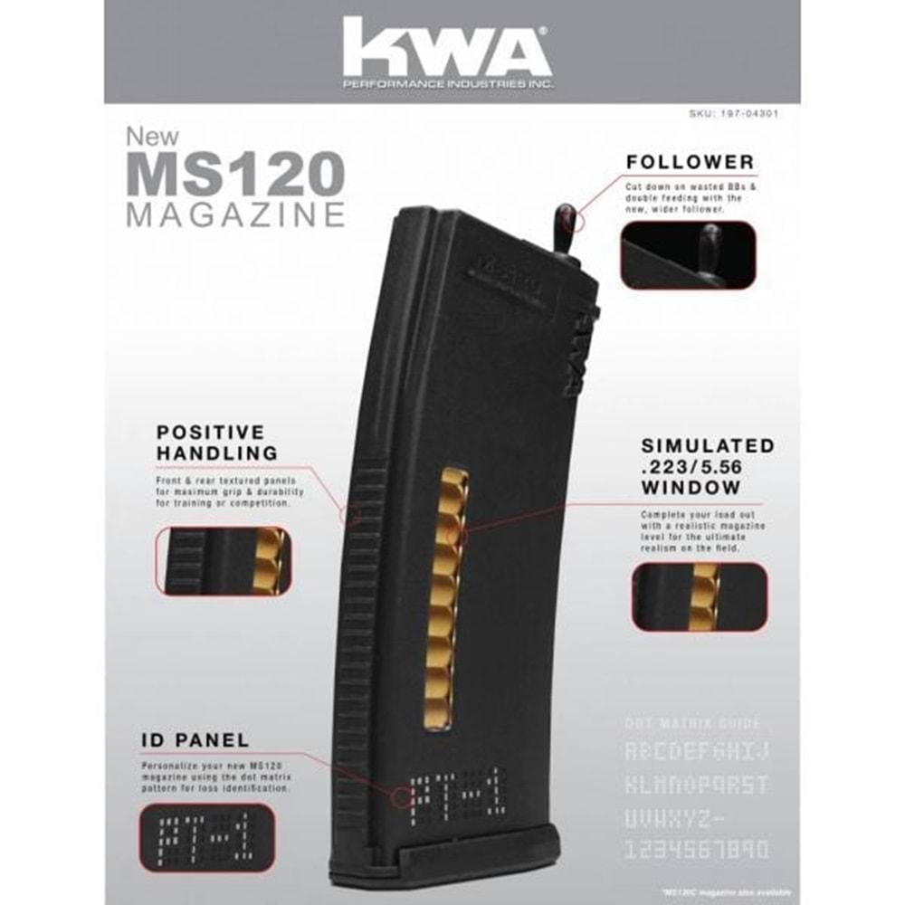 KWA Mid-Cap MS120 AEG TÜFEK ŞARJÖRÜ - SİYAH