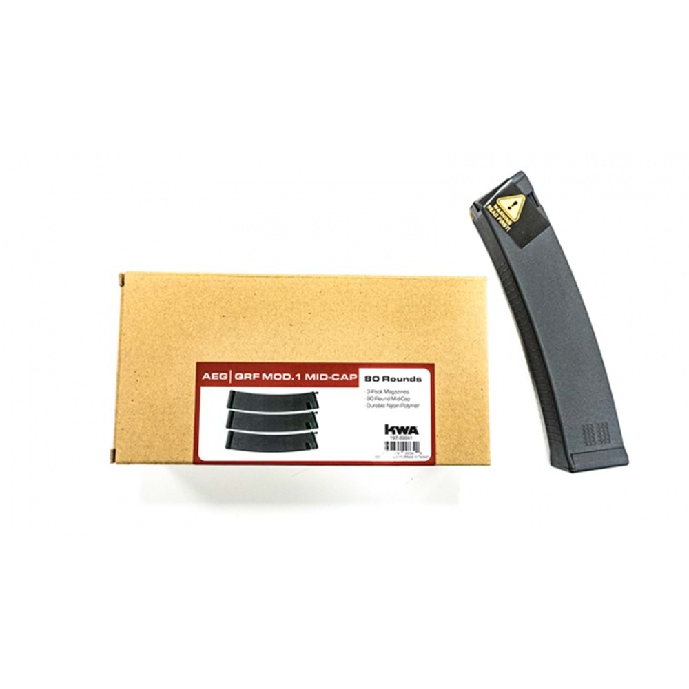 KWA QRF MOD1 MIDCAP 80BB Airsoft Şarjör Siyah