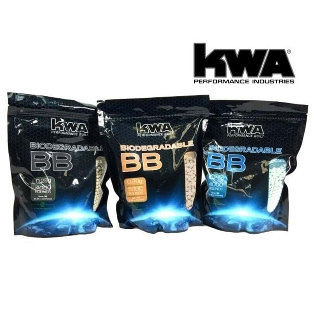 KWA 0.25G (0,25g) BIO BB Airsoft Mermi 4000 Adet