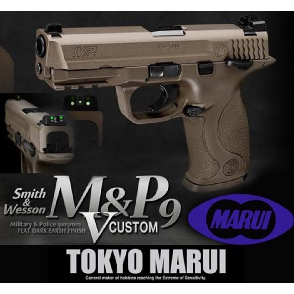 TOKYO MARUI M&P9 Vcustom GBB Airsoft Tabanca - Çöl Rengi