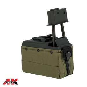 A&K Airsoft M249 Tipi AEG'ler için 1500 BB Box Şarjör - Yeşil Renk