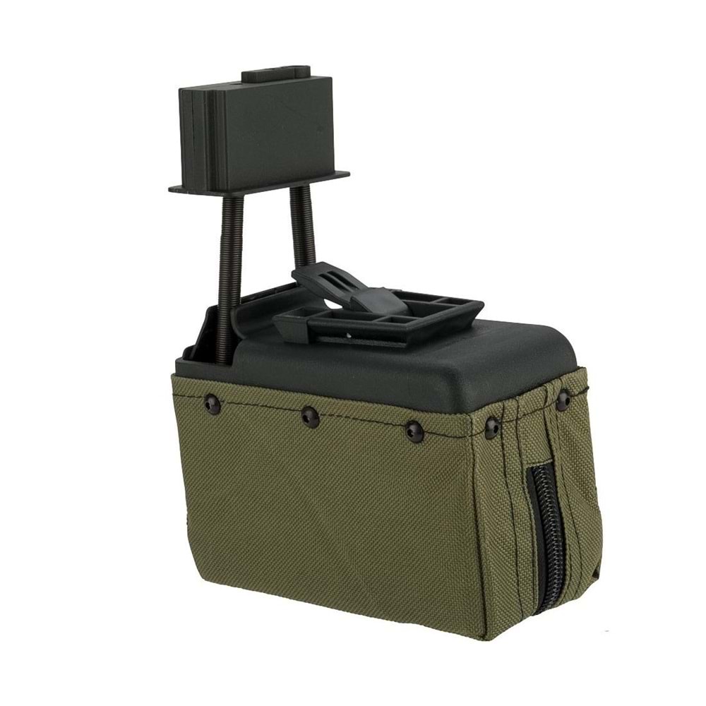 A&K Airsoft M249 Tipi AEG'ler için 1500 BB Box Şarjör - Yeşil Renk
