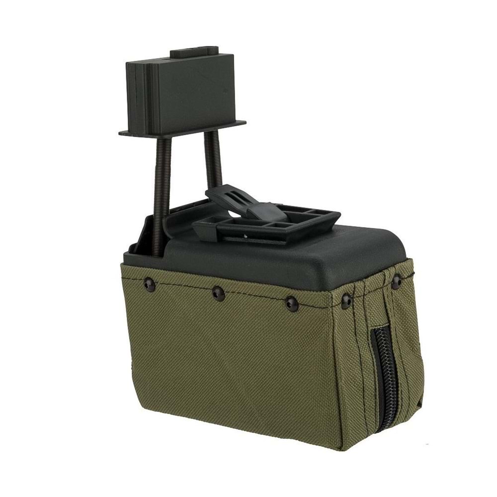 A&K Airsoft M249 Tipi AEG'ler için 1500 BB Box Şarjör - Yeşil Renk