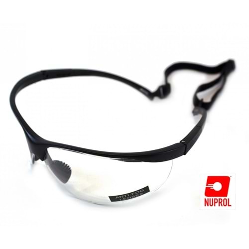 Nuprol Airsoft Gözlük SIYAH Çerçeve, Şeffaf Cam 6041-BKCL