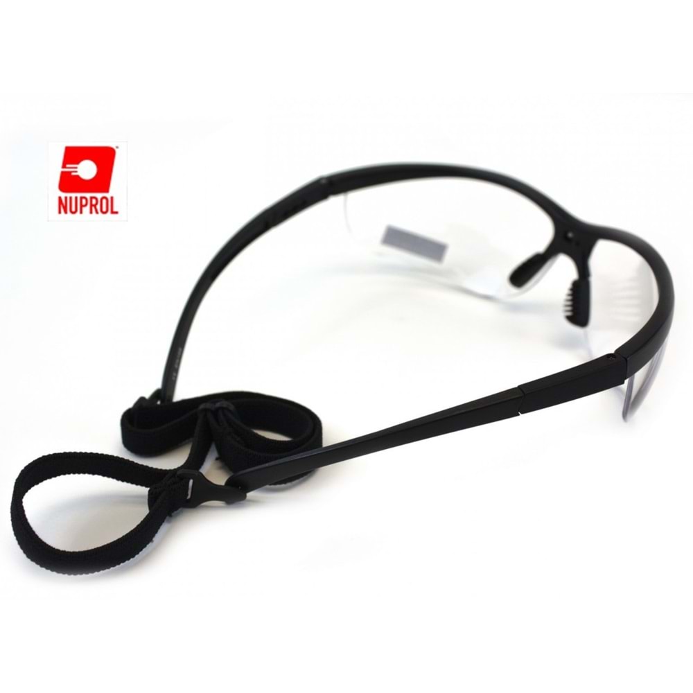 Nuprol Airsoft Gözlük SIYAH Çerçeve, Şeffaf Cam 6041-BKCL