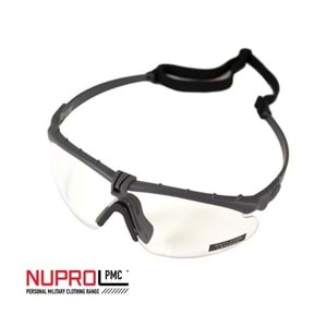 Nuprol Airsoft Gözlük GRI Çerçeve, Şeffaf Cam