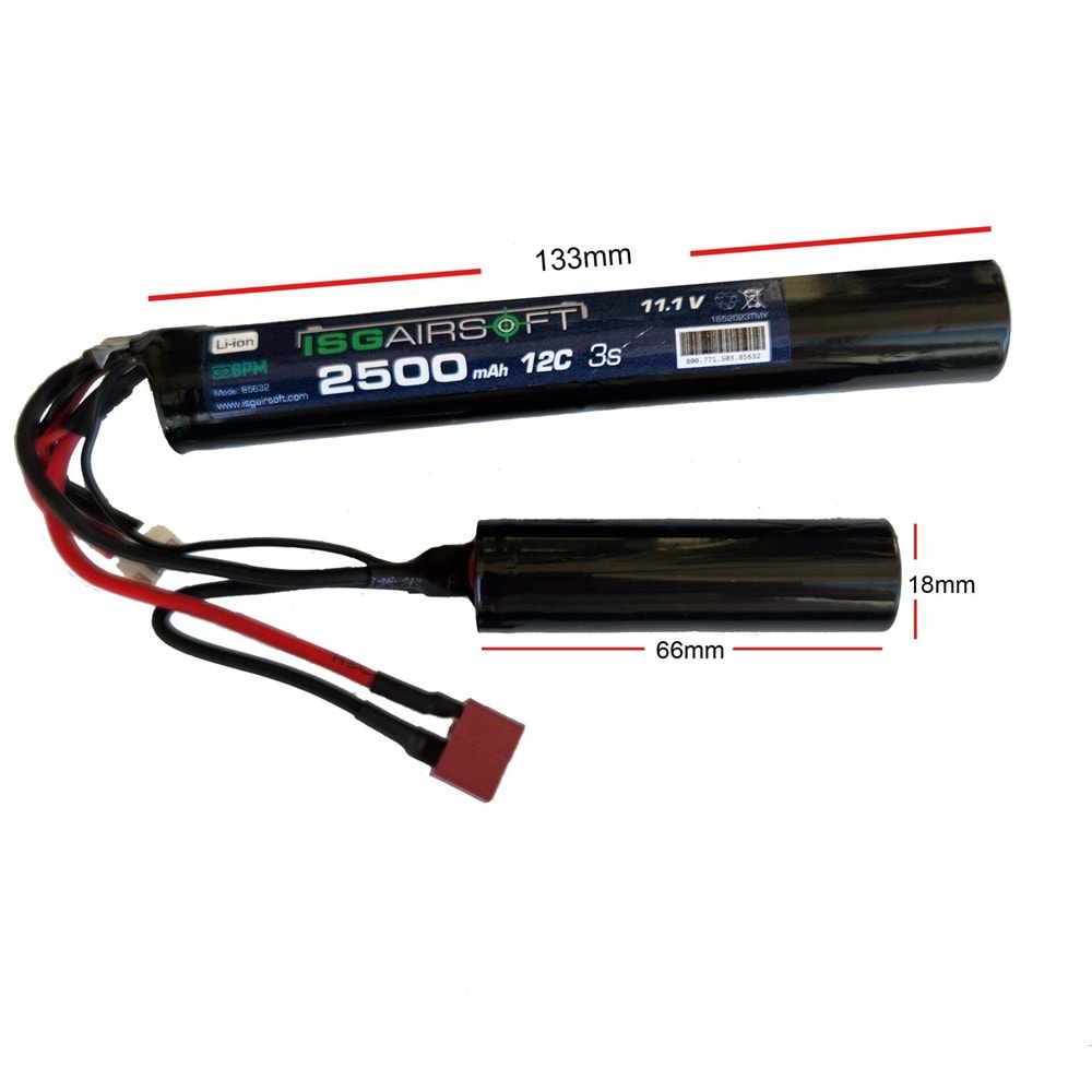 ISGAIRSOFT 11.1V 2.500MAH LI-ION AIRSOFT PIL BATARYA BPM