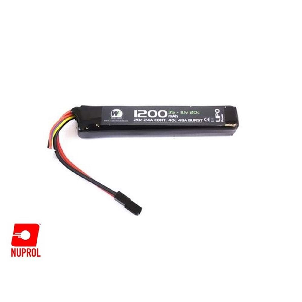 NUPROL POWER 1200MAH 11.1V 20C LIPO STICK TYPE AIRSOFT PIL 8066