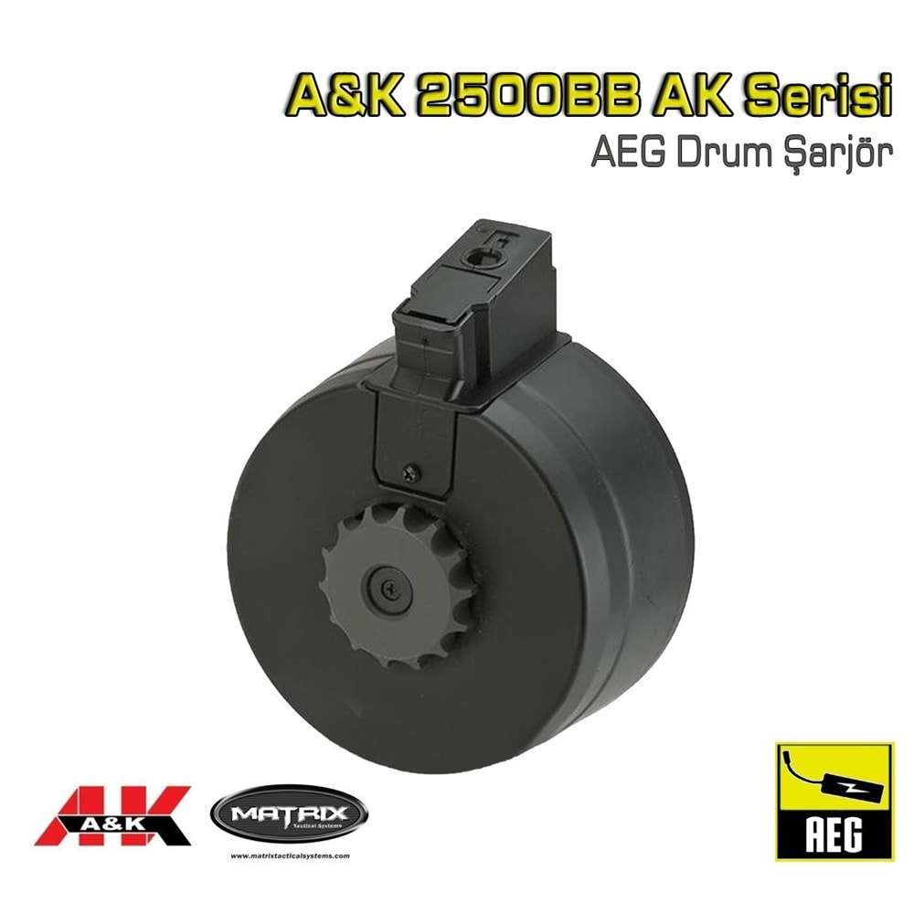 A&K 2500rd AK Serisi AEG Drum Şarjör