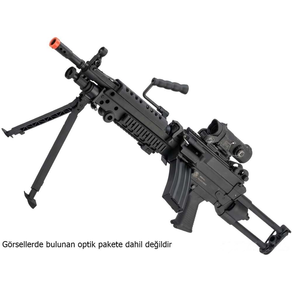 Cybergun A&K FN Licensed M249 MINIMI ''Featherweight'' Airsoft LMG Makineli Tüfek Siyah