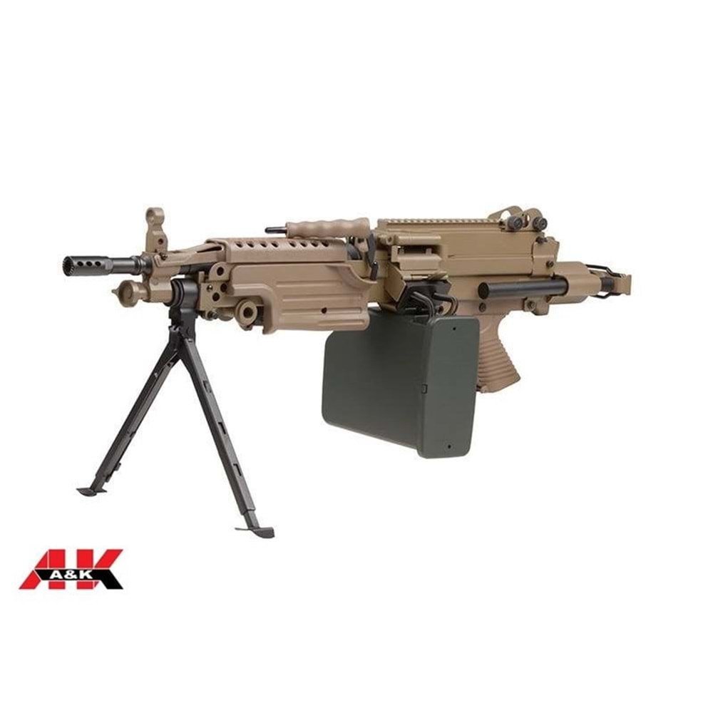 A&K FN Licensed M249 Para Hafif Makinalı AEG Airsoft Tüfek - TAN