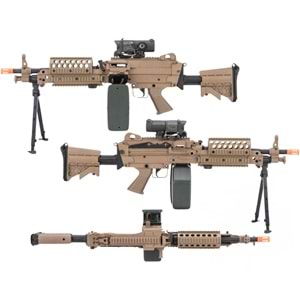 AK FN USA Lisanslı MK46 ''Middleweight'' Airsoft Makinalı Tüfek DARK EARTH