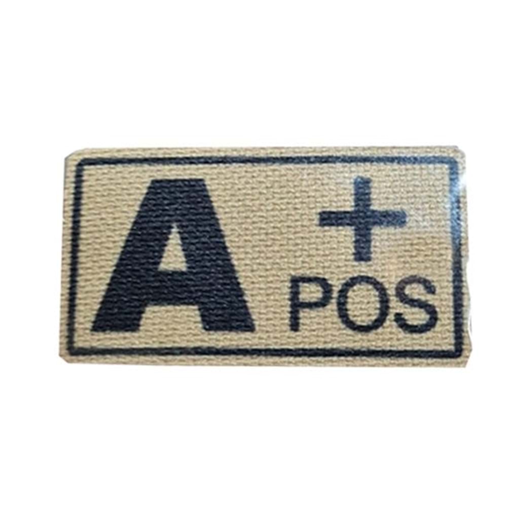 A (+) Pozitif Kan Grubu Patch Arma - TAN (Çöl Rengi)