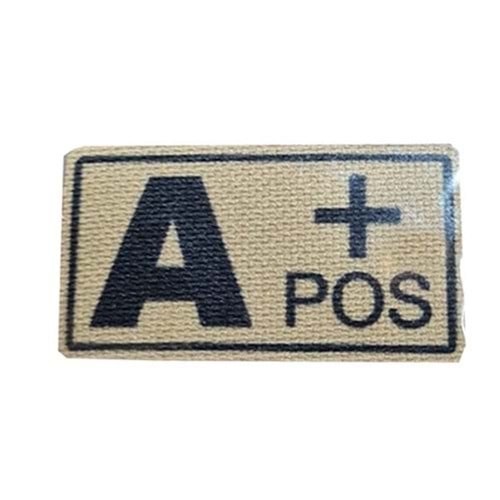 A (+) Pozitif Kan Grubu Patch Arma - TAN (Çöl Rengi)
