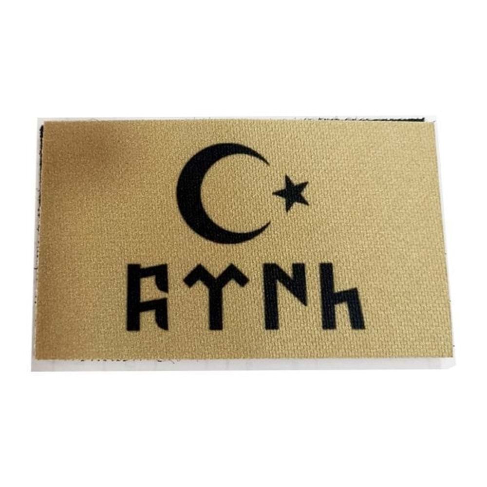 GÖKTÜRK YAZISI TÜRK ve BAYRAK Patch Arma - TAN