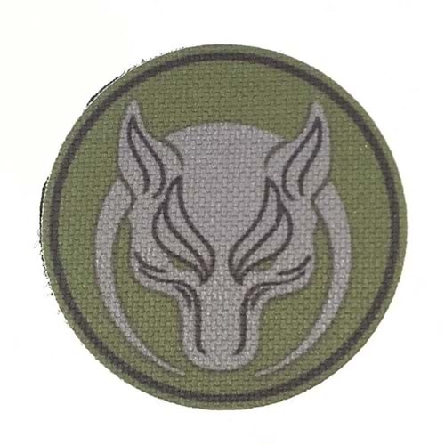 YUVARLAK BÖRÜ KIZGIN KURT PATCH ARMA - YEŞİL