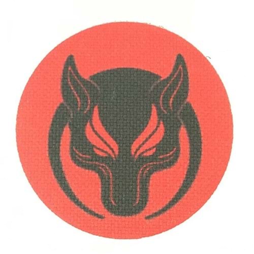 YUVARLAK BÖRÜ KIZGIN KURT PATCH ARMA - KIRMIZI