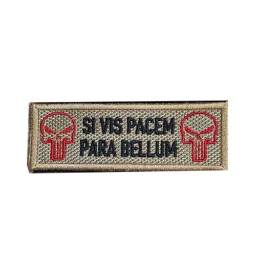 SI VIS PACEM PARA BELLUM PUNISHER PATCH - KAHVERENGİ-KIRMIZI