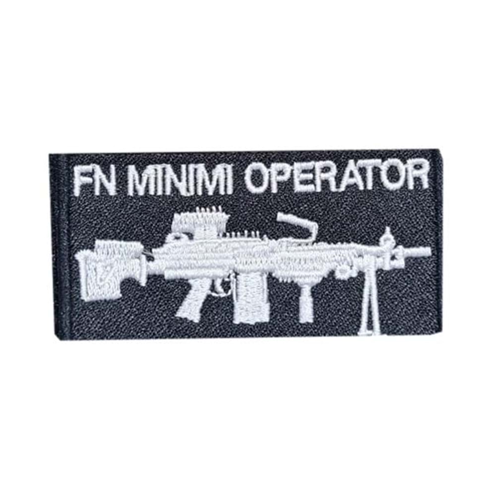 FN MINIMI OPERATOR PATCH- SİYAH-BEYAZ