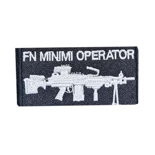 FN MINIMI OPERATOR PATCH- SİYAH-BEYAZ